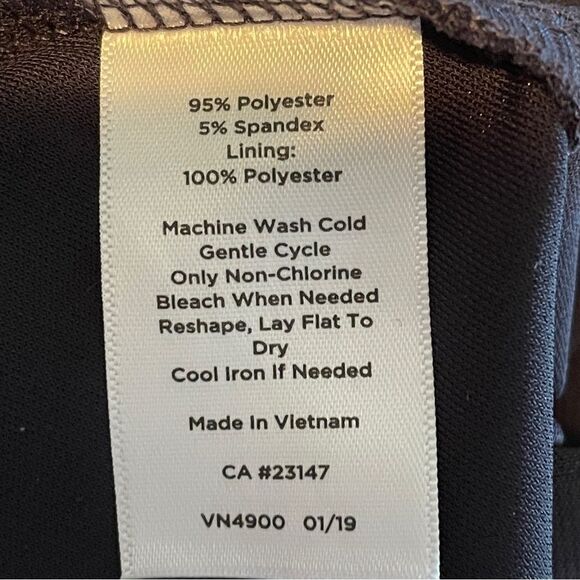 TALBOTS Navy with white contrast piping trim faux wrap dress, fully lined, sz S - Picture 13 of 15